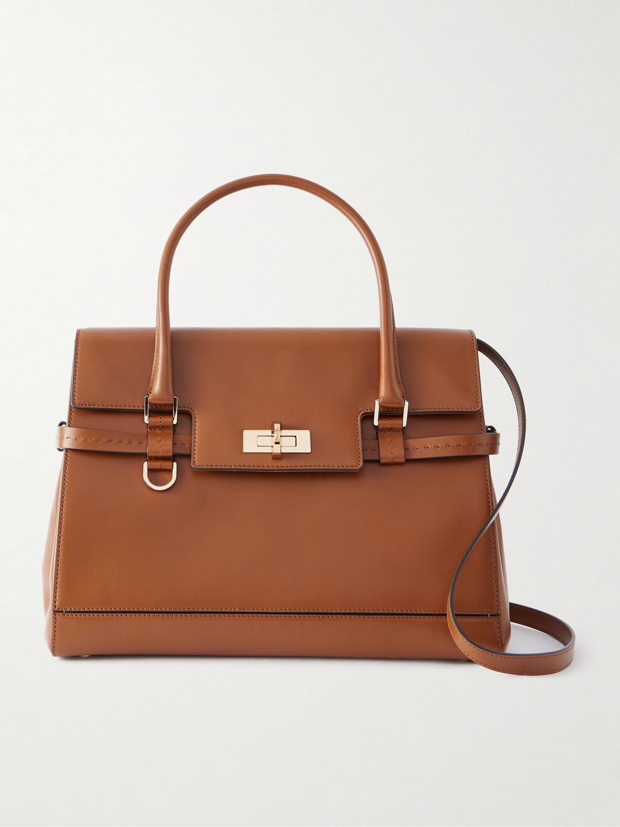 Max Mara Margaux Leather Shoulder Bag In Brown
