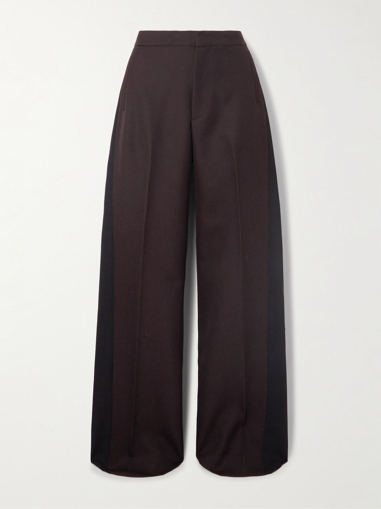 Diotima Planno Paneled Wool Wide-leg Pants In Brown