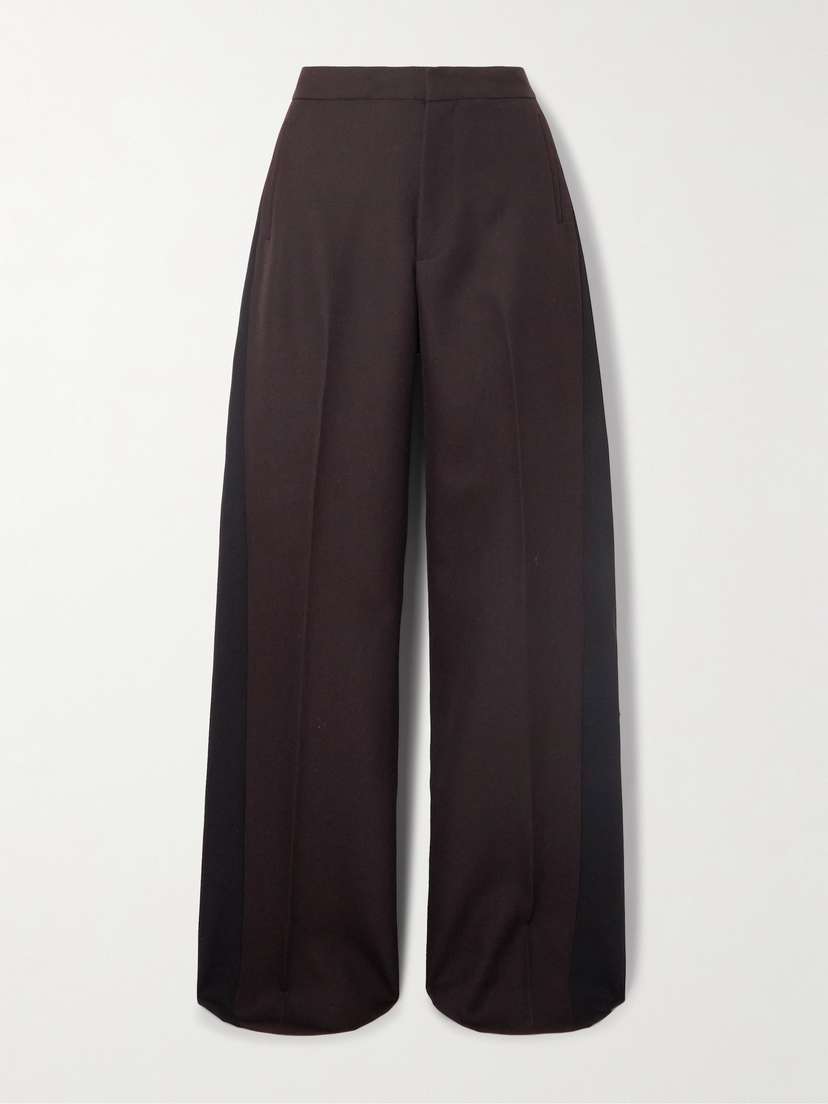 Diotima Planno Paneled Wool Wide-leg Pants
