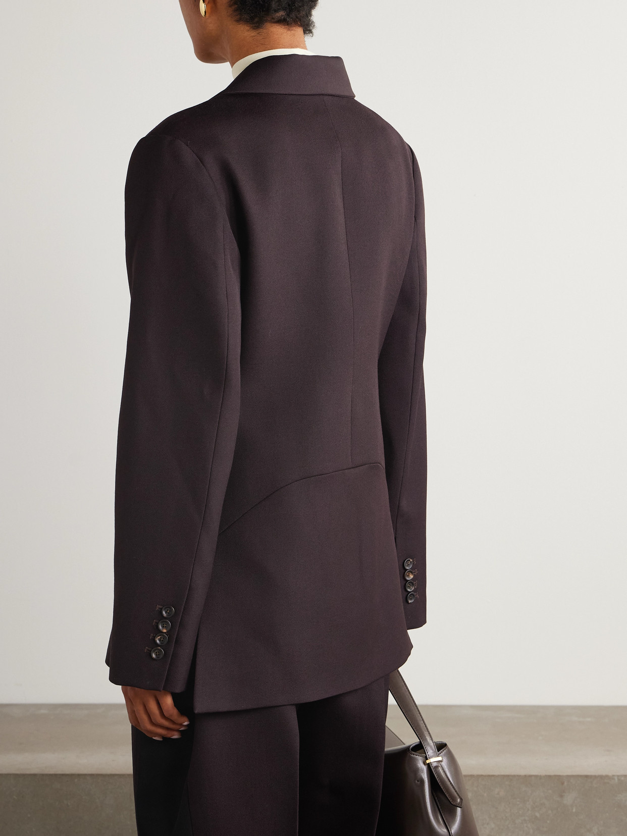 Diotima Marcus Wool-twill Blazer In Purple