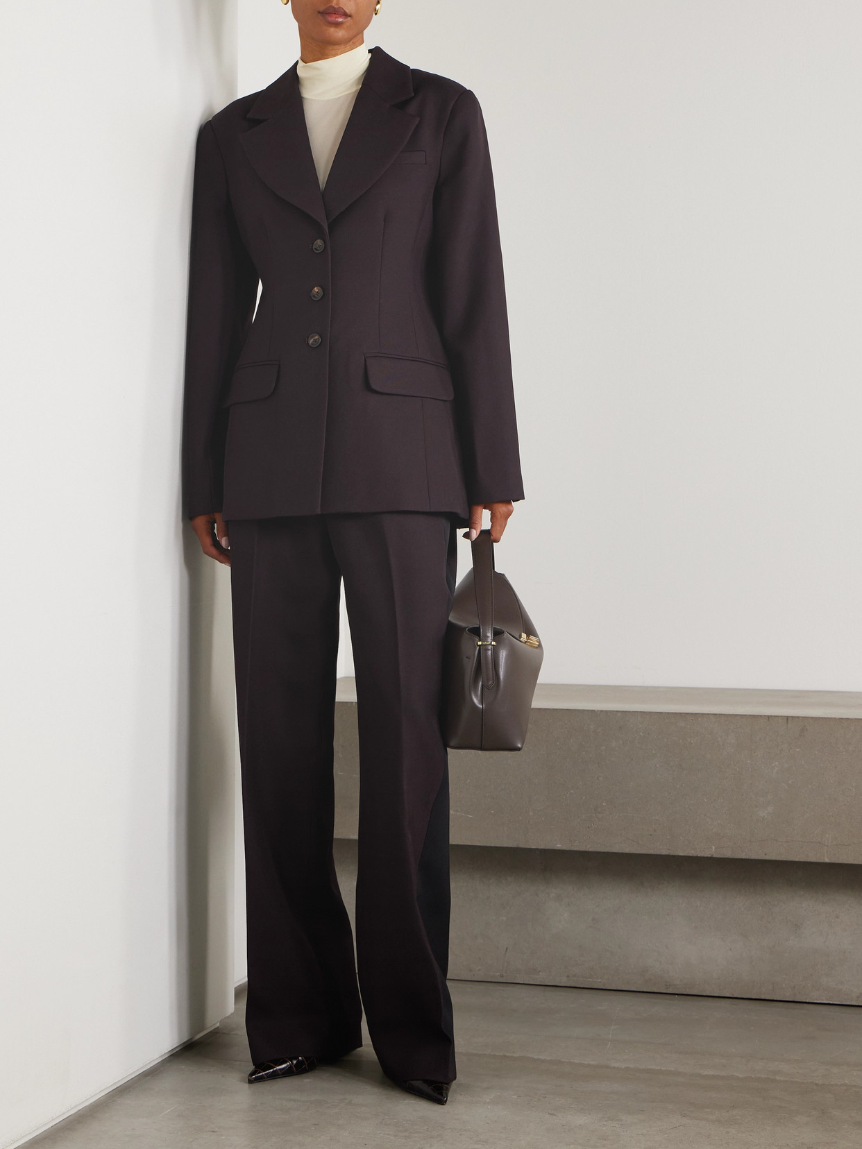 Diotima Marcus Wool-twill Blazer In Purple