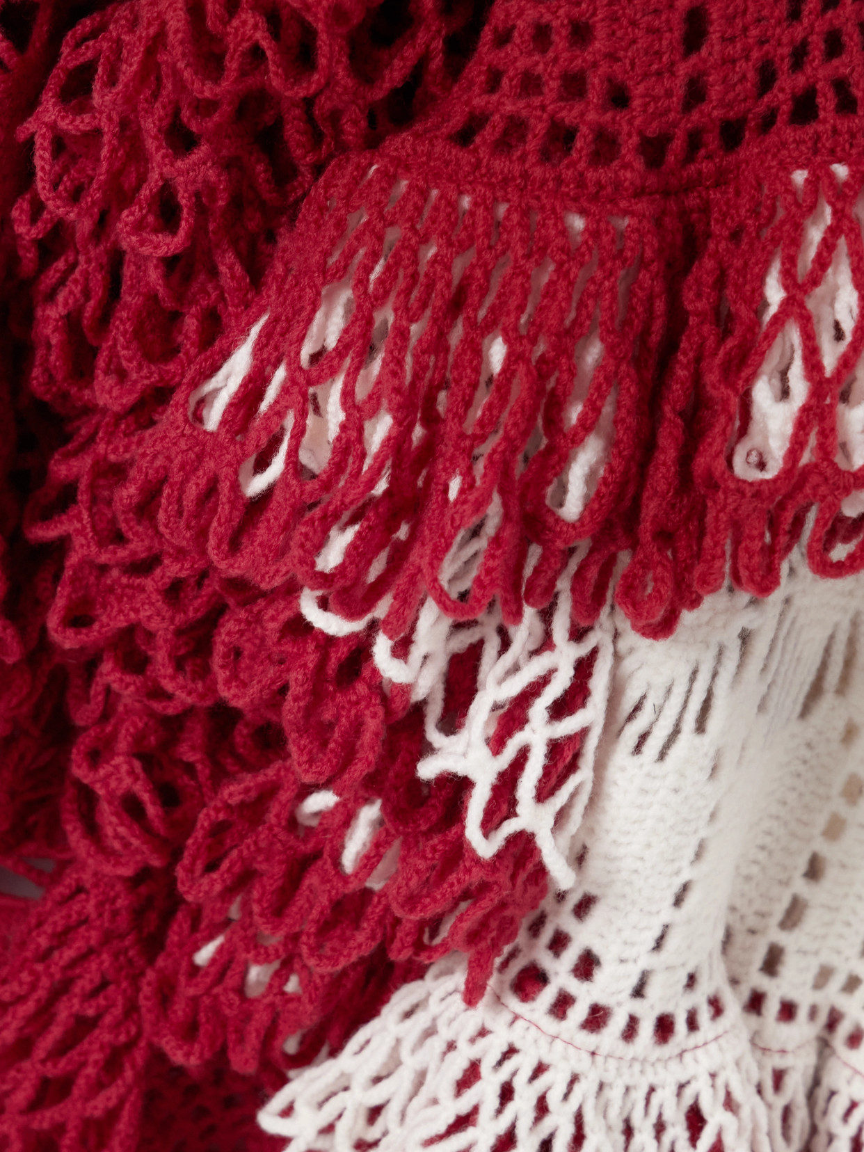 Diotima Spade Open-back Ruffled Crocheted Merino Wool-blend Halterneck Midi Dress In Animal Print