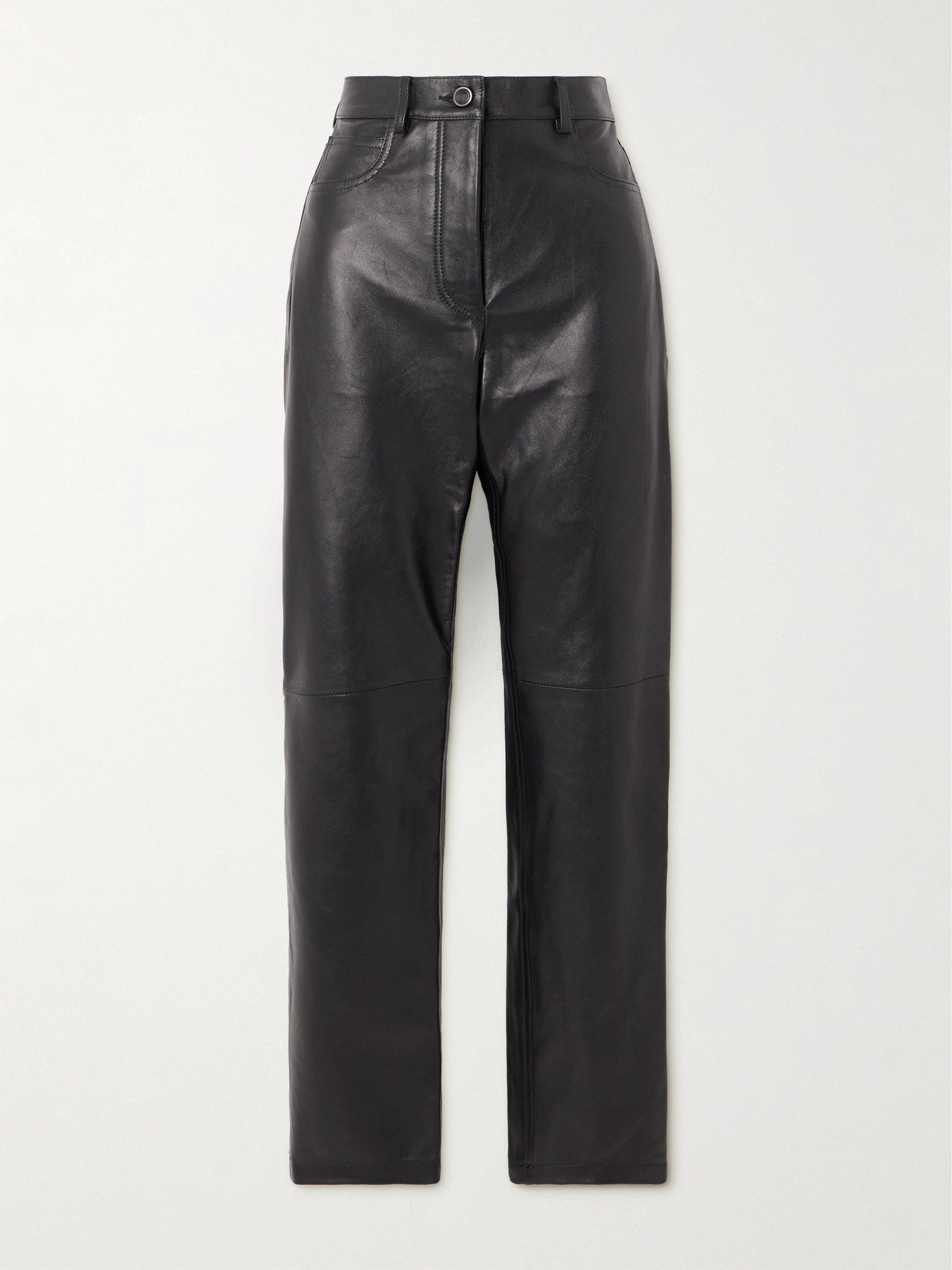 Giuliva Heritage Leather Straight-leg Pants In Black