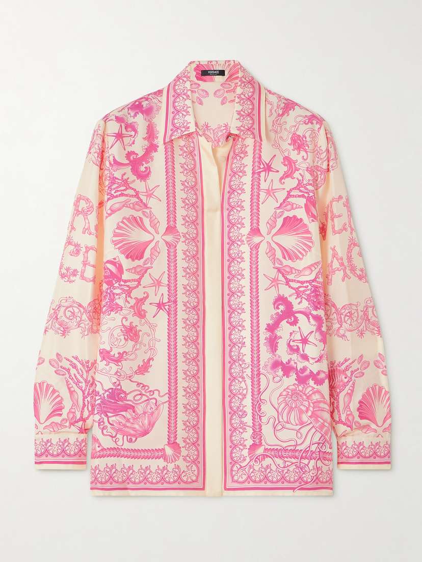 Versace Printed Silk-twill Shirt