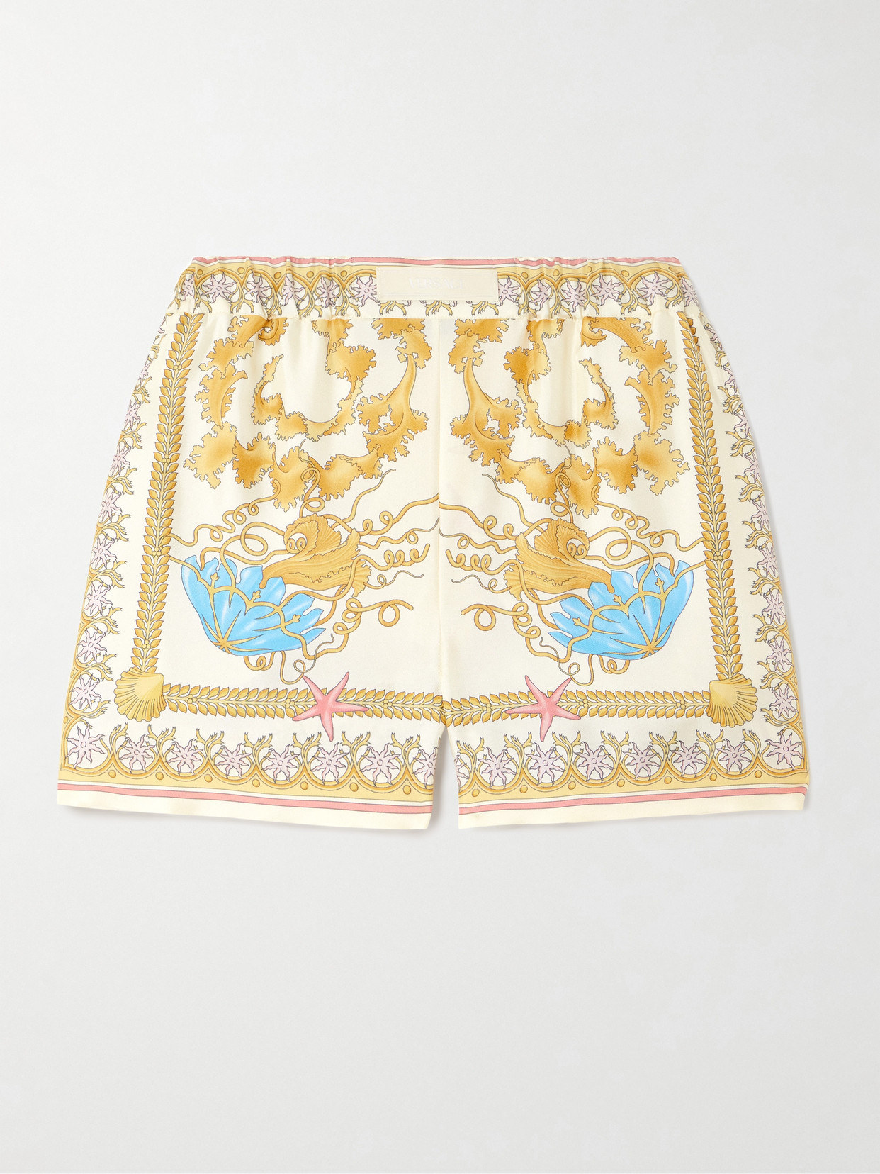 Versace Printed Silk-twill Shorts