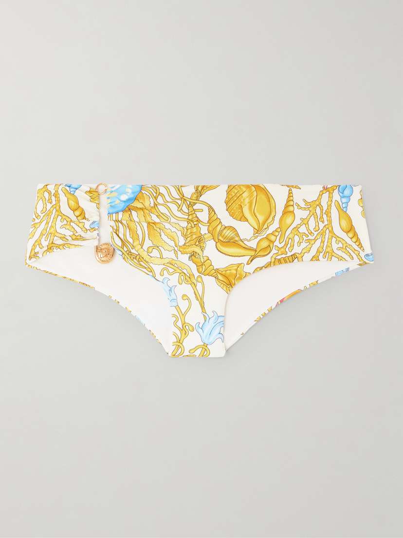 Versace Embellished Printed Bikini Briefs