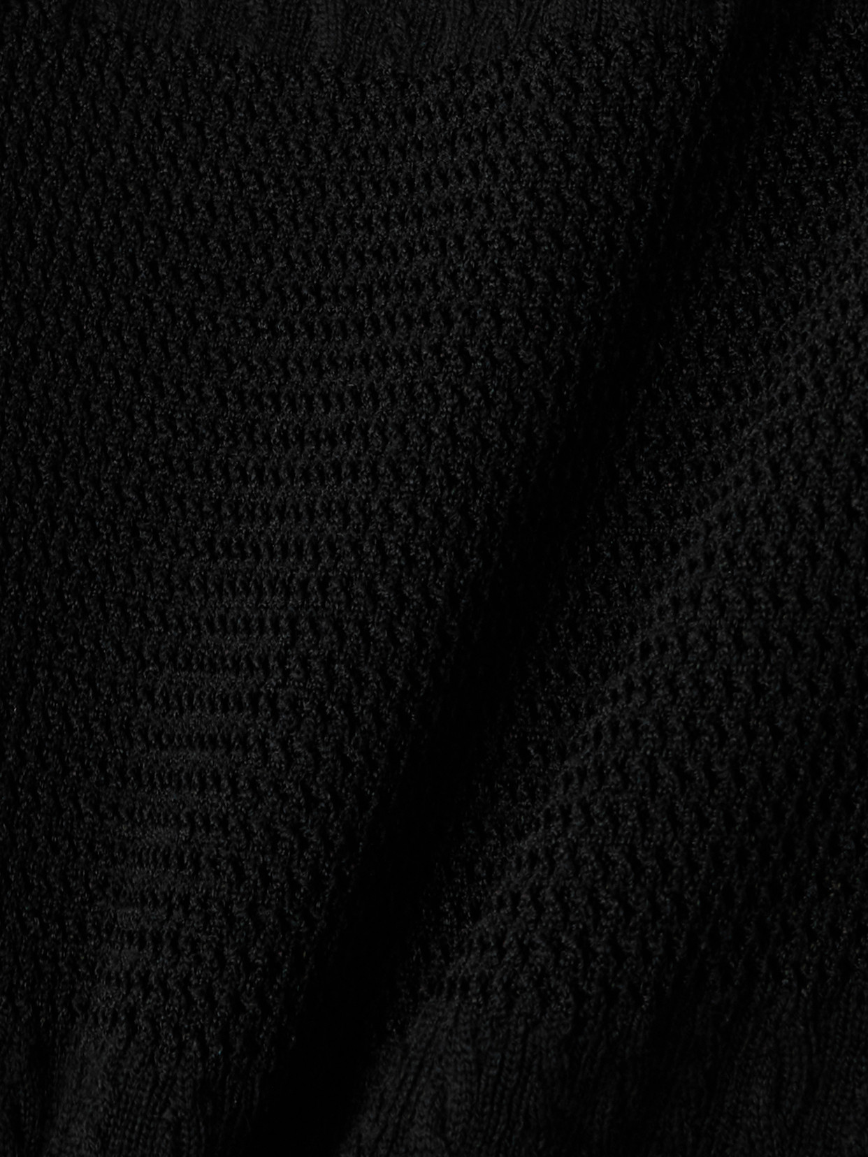 Versace Embellished Ruffled Cable-knit Wool-blend Mini Dress In Black