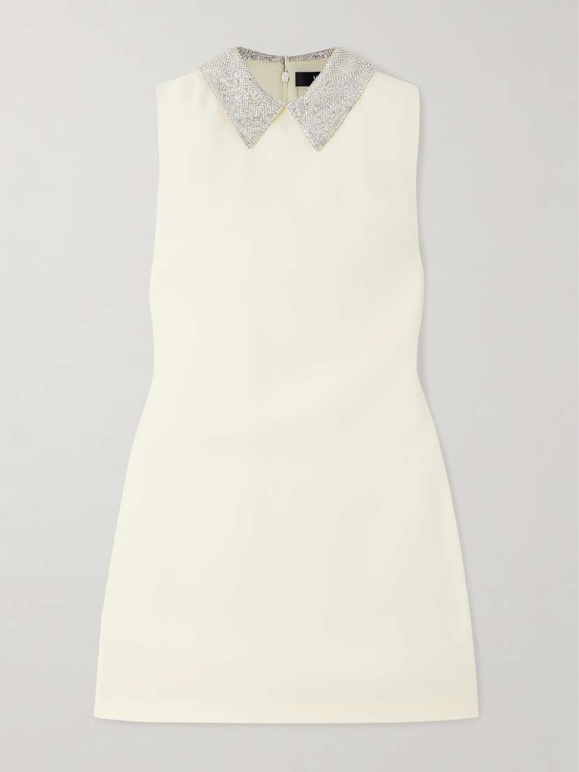 Versace Crystal-embellished Crepe Mini Dress