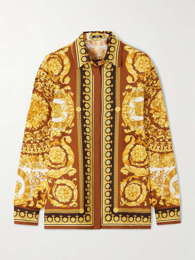 Versace Printed Silk-twill Shirt