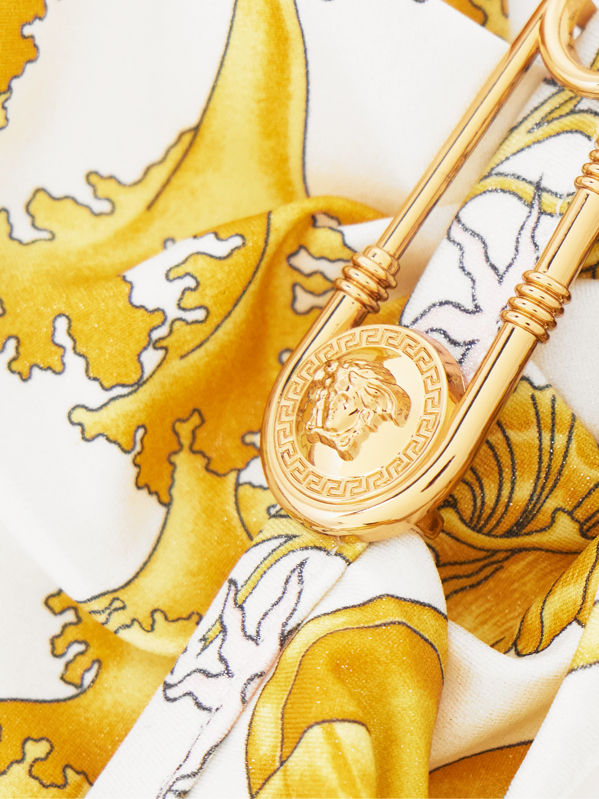 Versace Embellished printed triangle bikini top