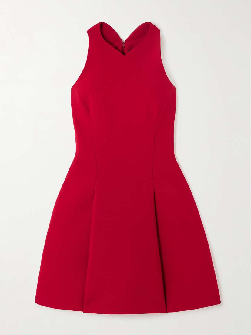 Versace Pleated Wool-blend Mini Dress