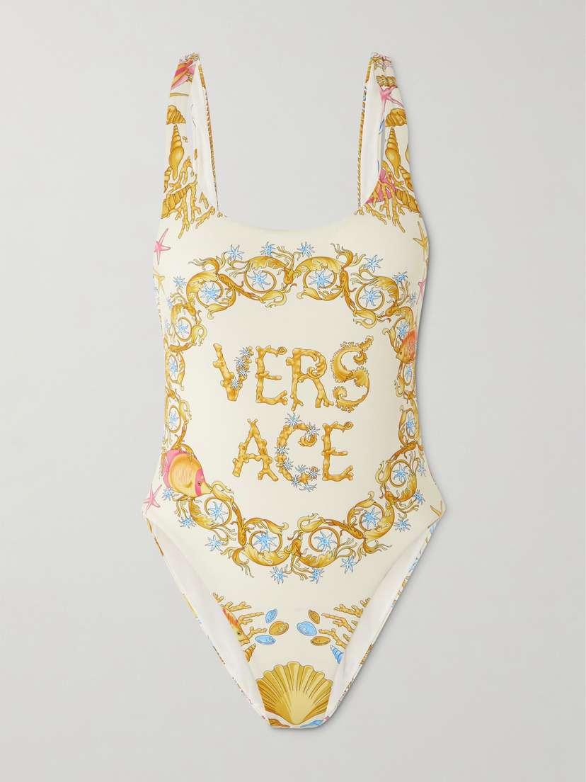 Versace Open-back Printed Swimsuit