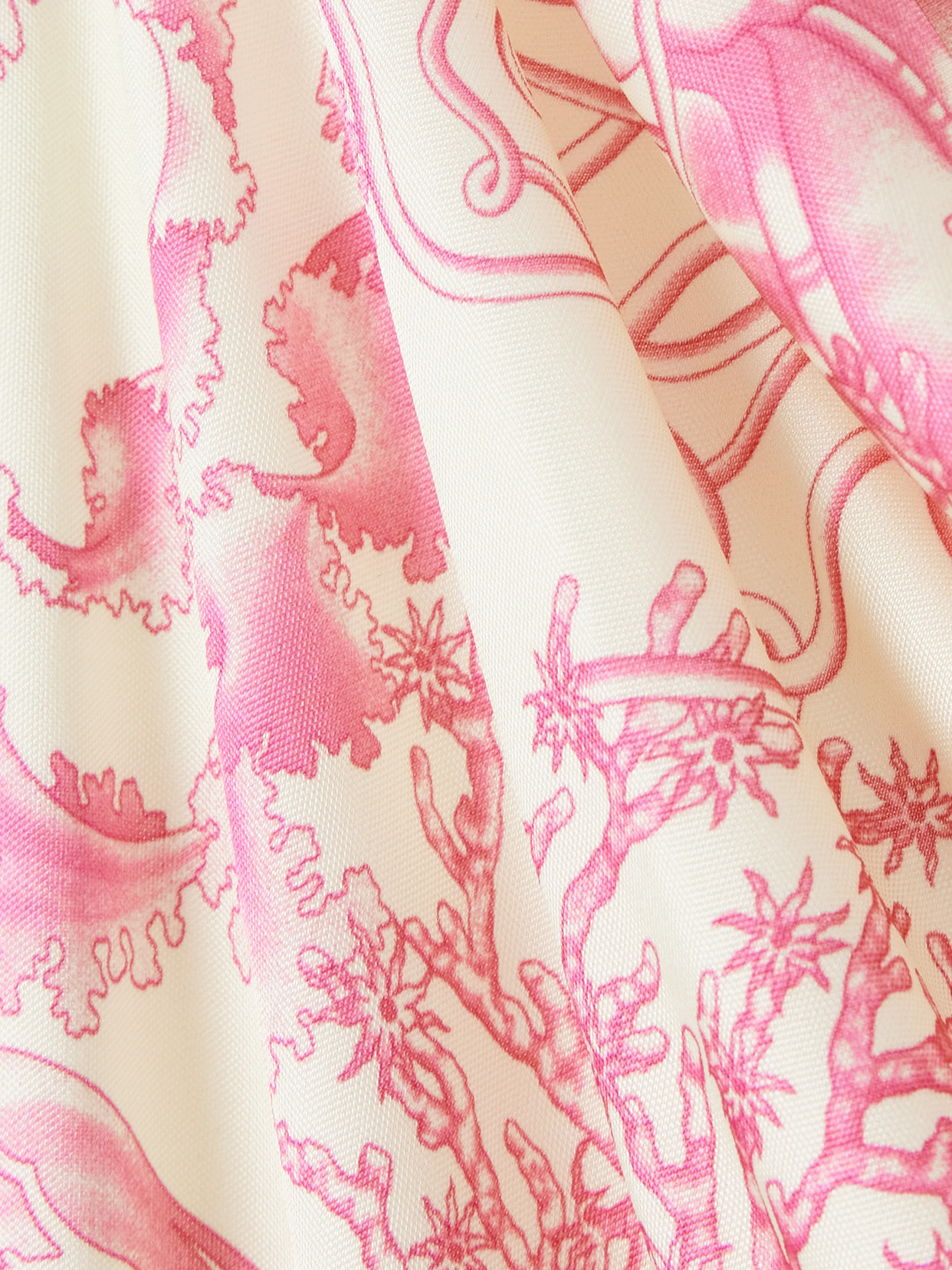 Versace Underwater Barocco Liquid Jersey Cowl-neck Mini Dress In Pink