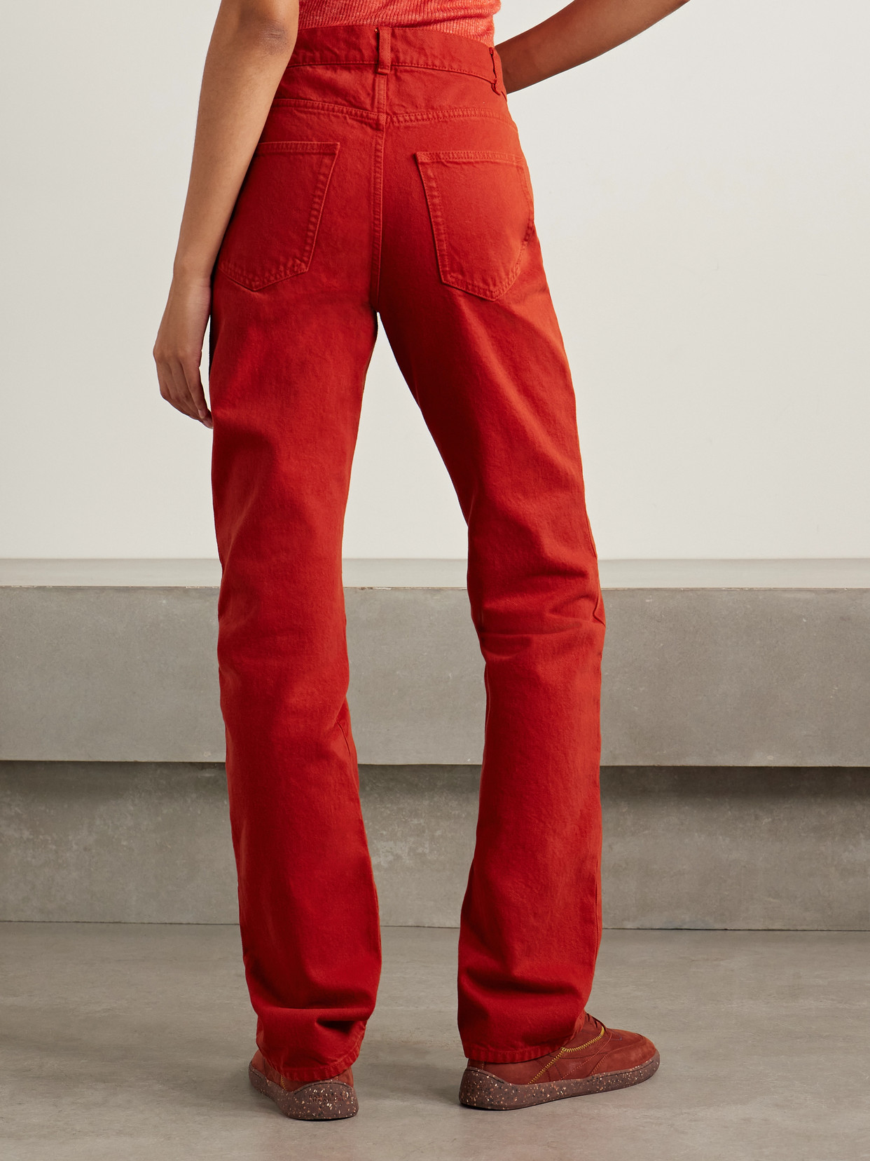 Gabriela Hearst Rey High-rise Straight-leg Recycled Jeans In Red