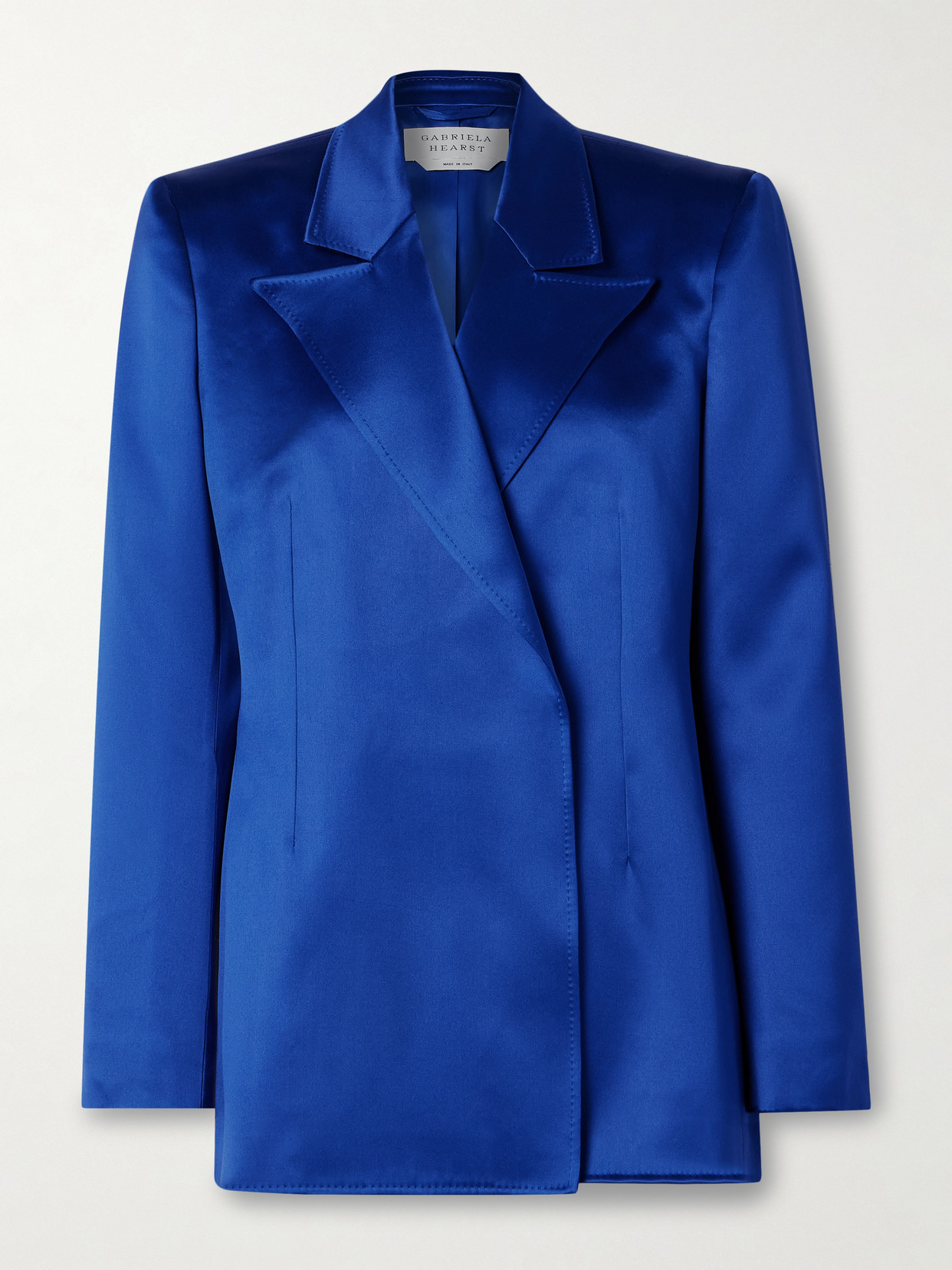 Gabriela Hearst Aleah Silk-satin Blazer In Blue