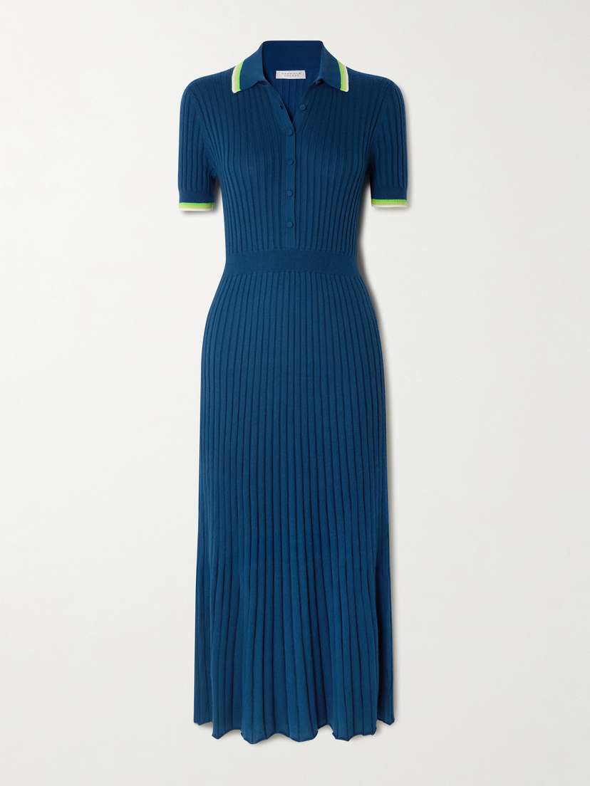 Gabriela Hearst Eyot Ribbed Silk And Cashmere-blend Midi Dress