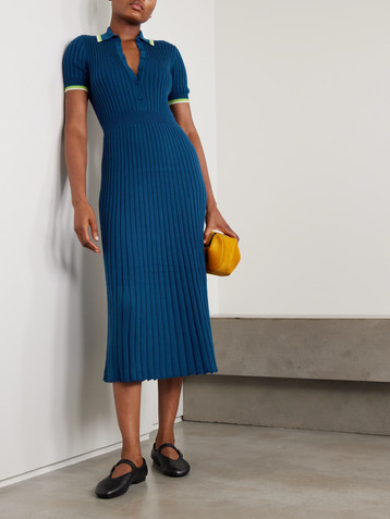 Gabriela Hearst Eyot ribbed silk and cashmere-blend midi dress