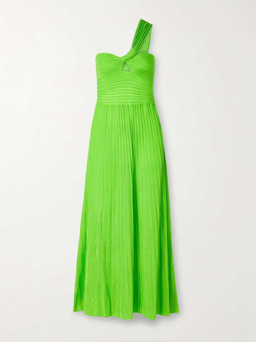 Gabriela Hearst Altura One-shoulder Ribbed Silk Midi Dress