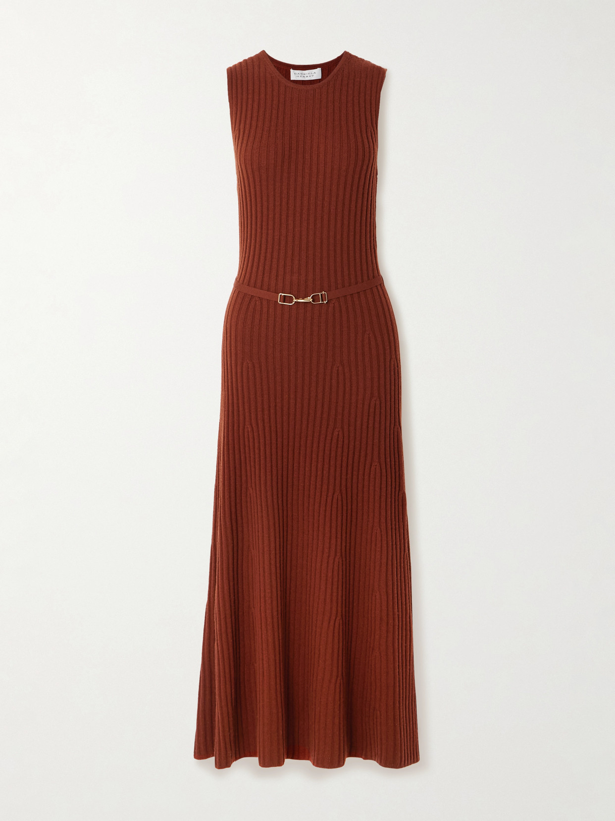 Gabriela Hearst Meier Belted Ribbed Wool And Cashmere-blend Midi Dress