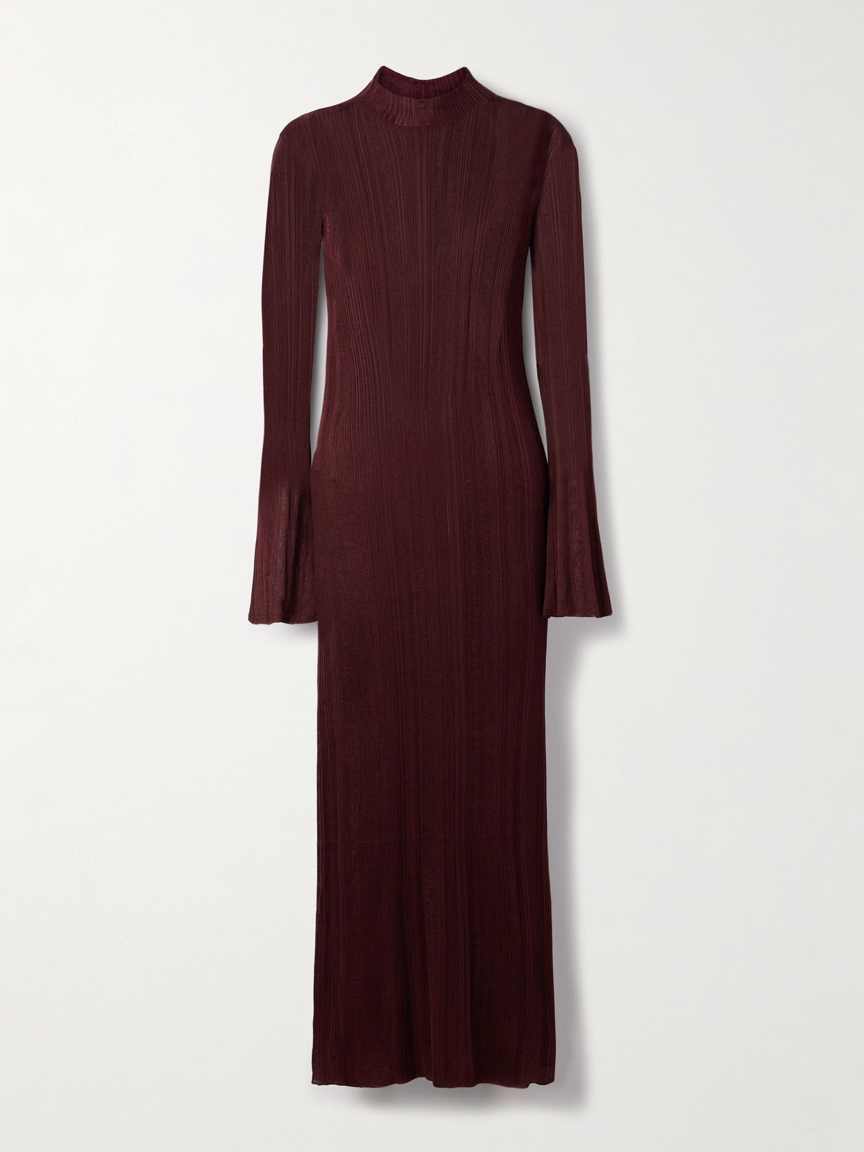 Gabriela Hearst Atira Ribbed Organic Silk Maxi Dress In Burgundy