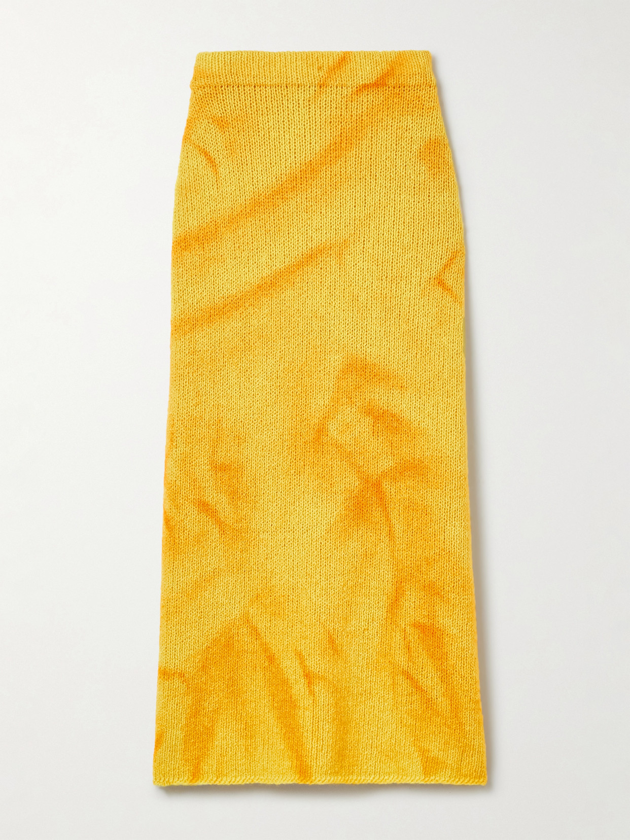 Gabriela Hearst Dorcas Tie-dyed Cashmere Midi Skirt In Yellow