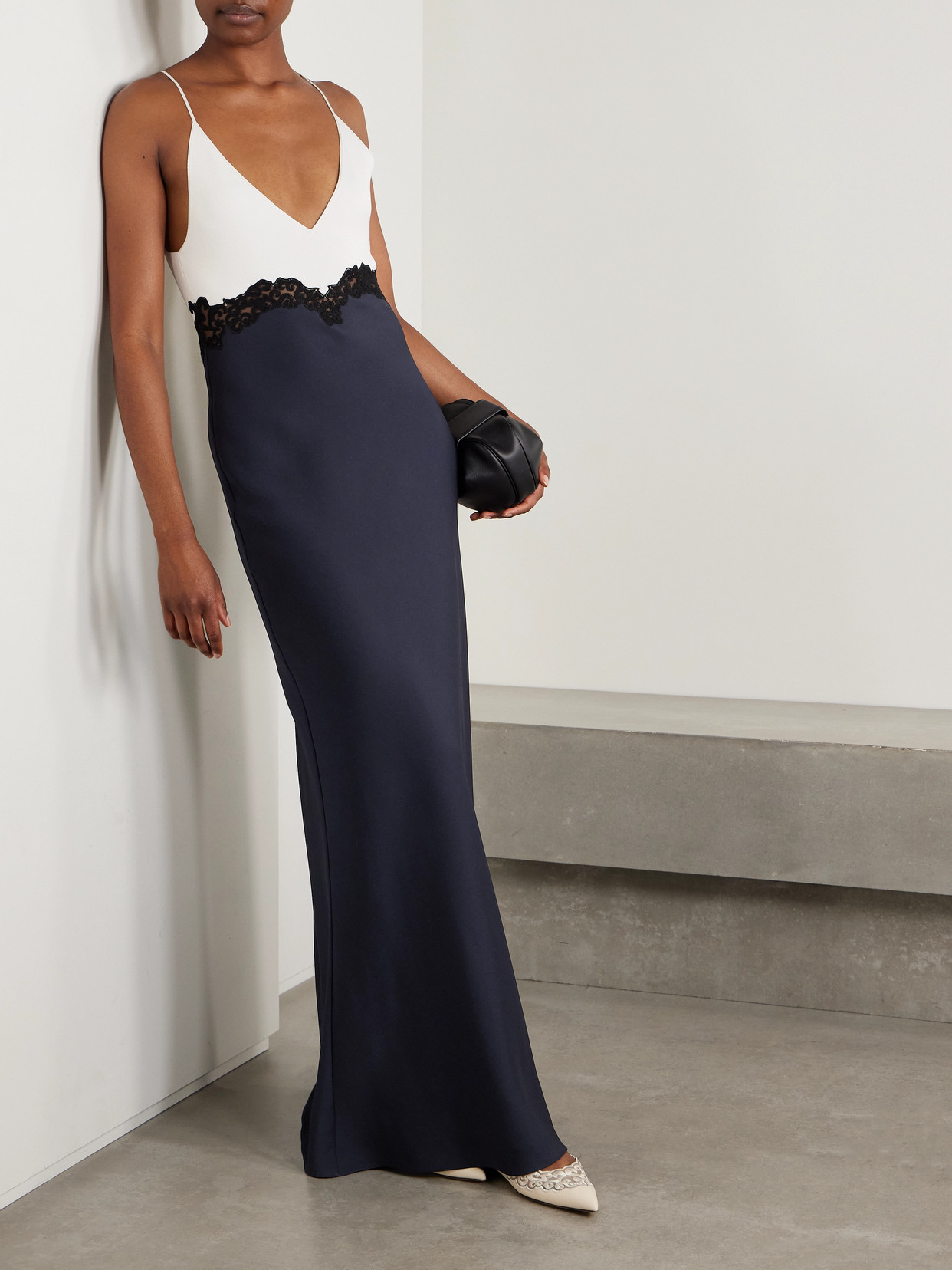 Gabriela Hearst Amaryllis Lace-trimmed Silk Maxi Dress