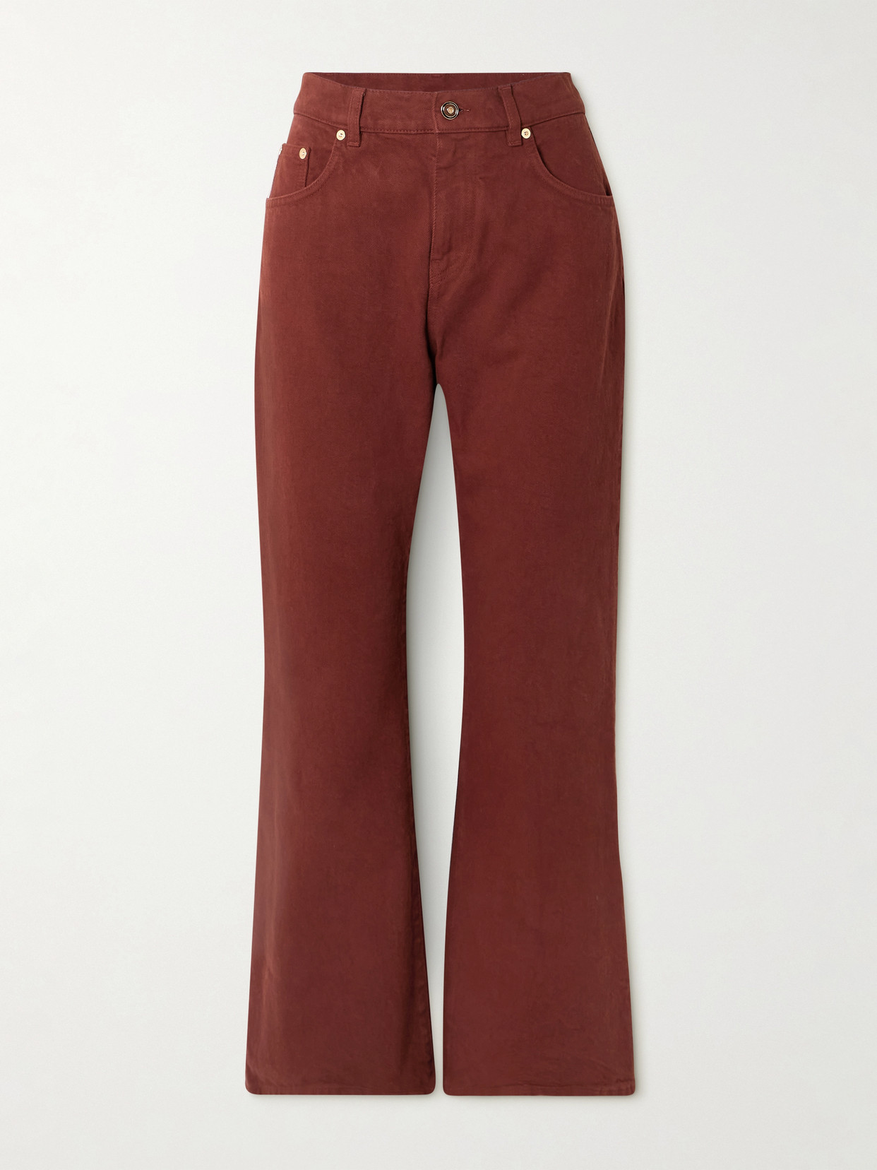Gabriela Hearst Ezra High-rise Bootcut Recycled Jeans In Burgundy