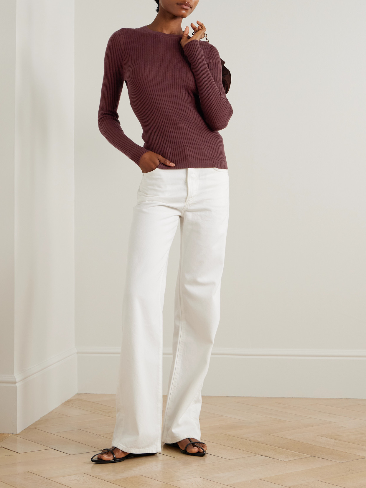 Gabriela Hearst Browning Ribbed Cashmere And Silk-blend Top