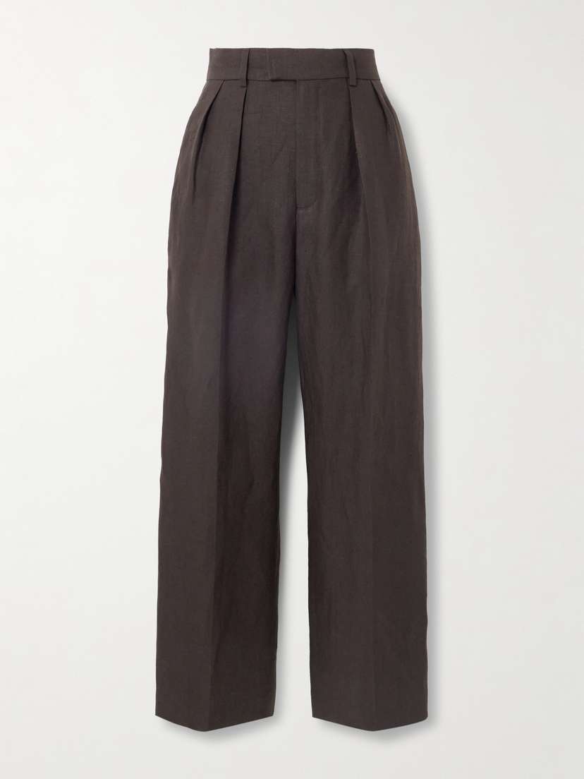 Loro Piana Rodger Pleated Linen Straight-leg Pants