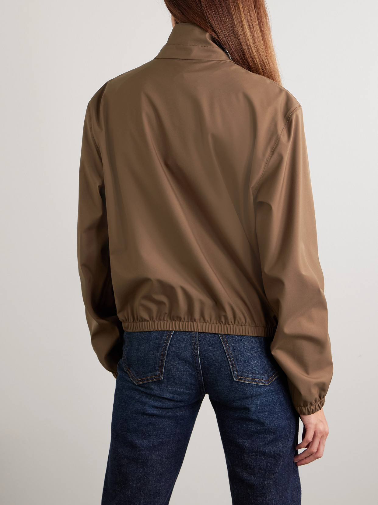 Loro Piana Shell Bomber Jacket In Brown