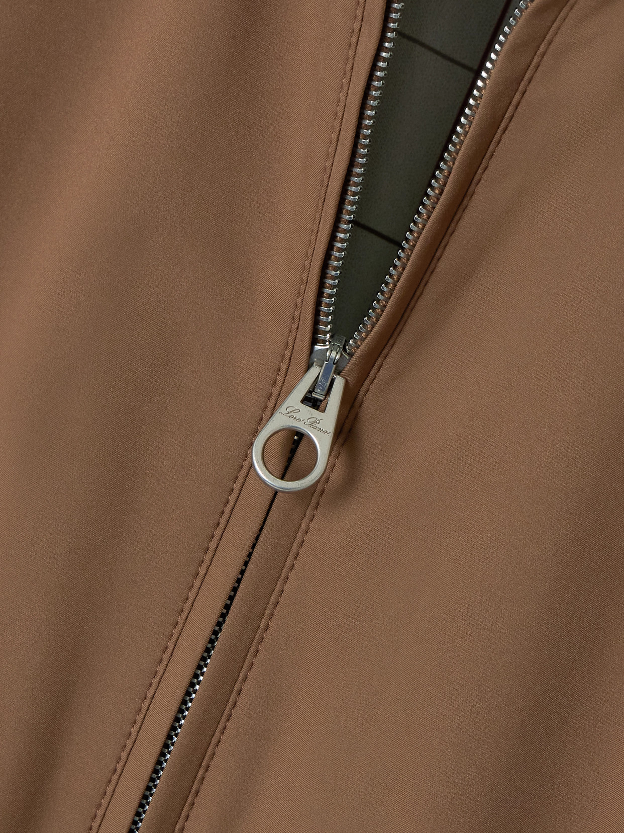 Loro Piana Shell Bomber Jacket In Brown
