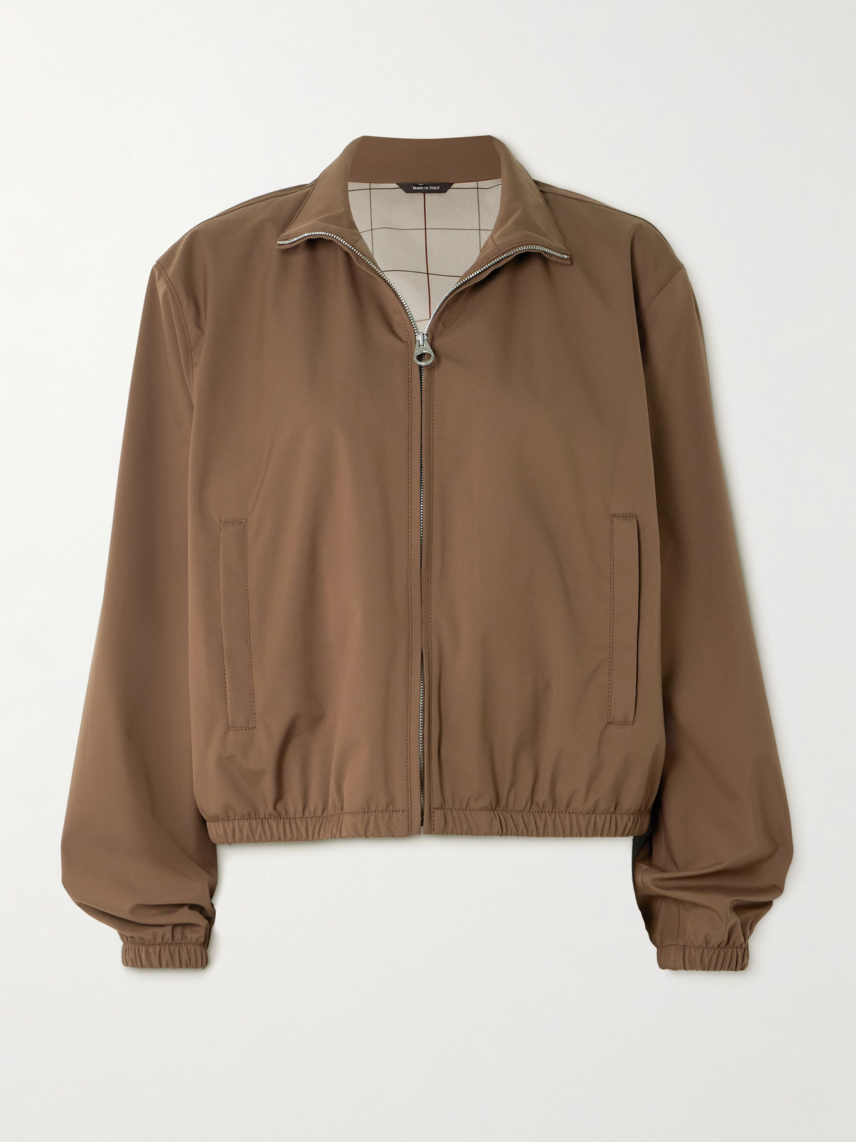 Loro Piana Shell Bomber Jacket In Brown
