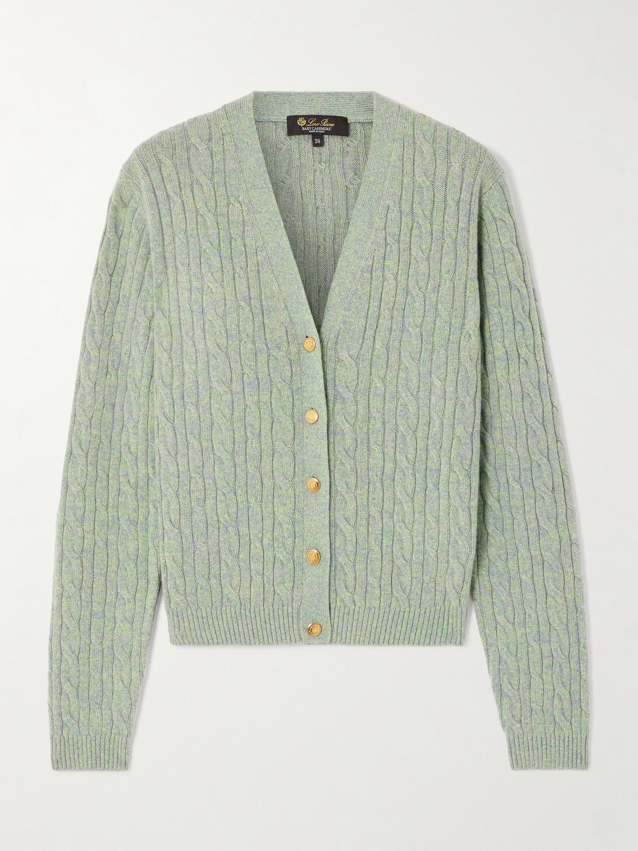 Loro Piana Cable-knit Cashmere Cardigan In Green