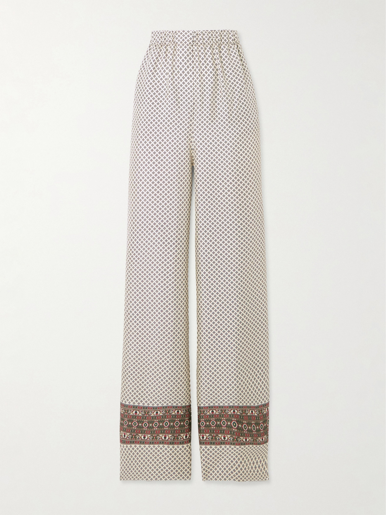 Loro Piana Valerio Printed Silk Twill Wide-leg Pants In Multi