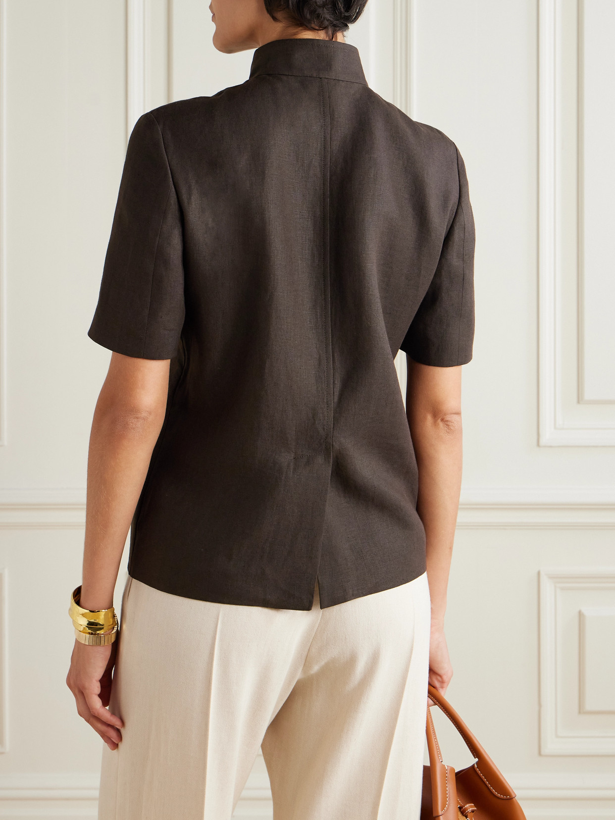 Loro Piana Spagna Linen Jacket In Brown