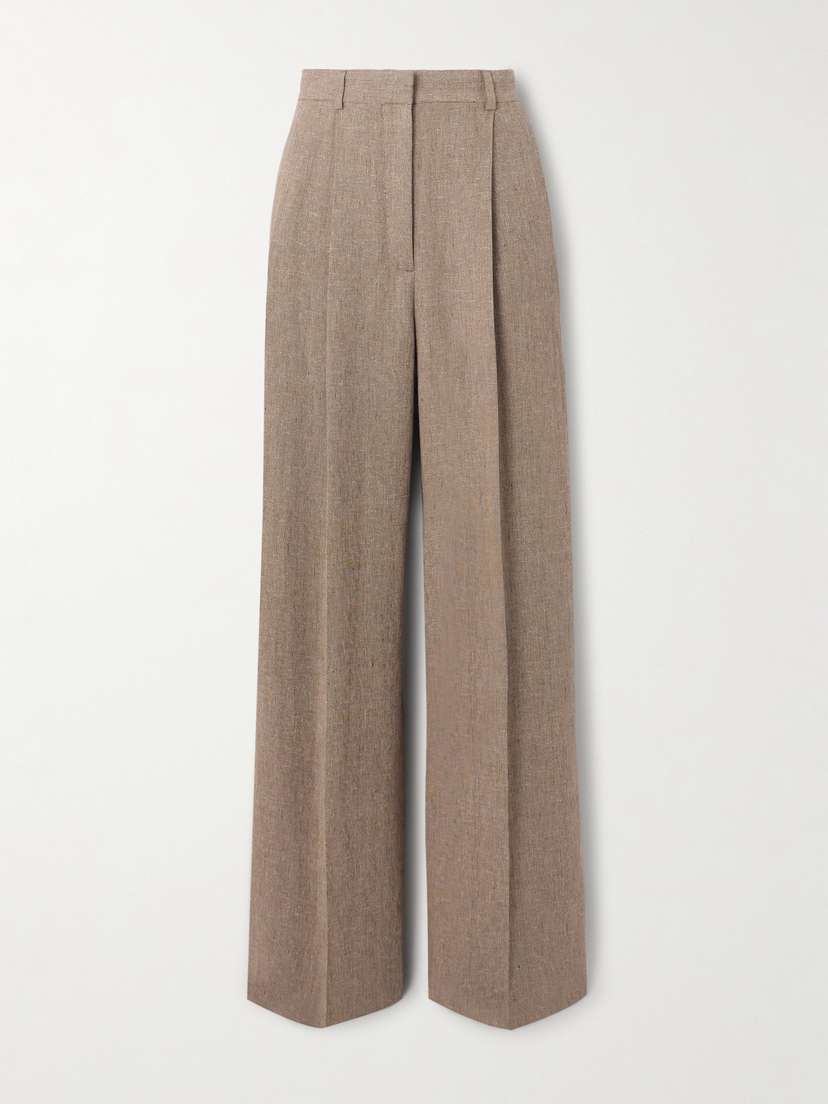 Loro Piana Kurt Pleated Linen Wide-leg Pants