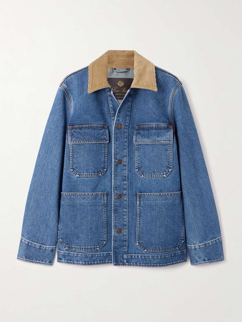 Loro Piana Dean Corduroy-trimmed Denim Jacket