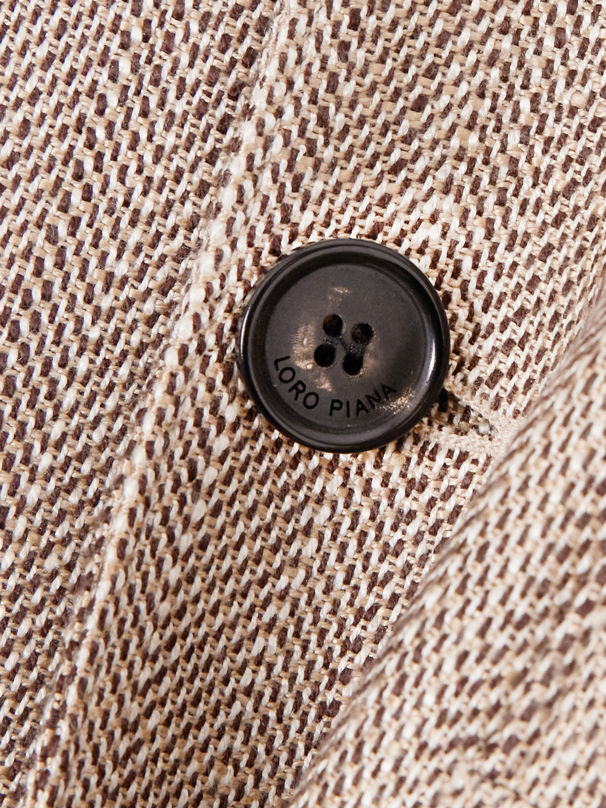 Loro Piana Suede-trimmed Silk And Linen-blend Jacket In Brown