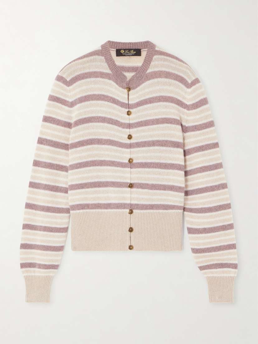 Loro Piana Striped Cashmere Cardigan