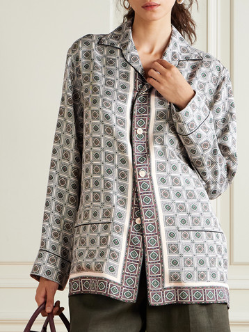 Loro Piana Lian printed silk-twill shirt