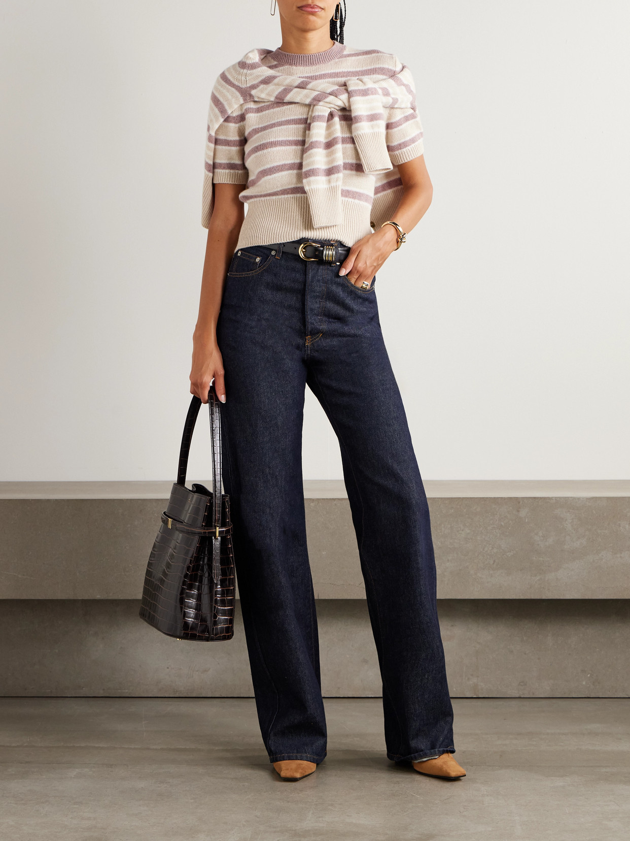Loro Piana Fobello Striped Cashmere Sweater In Multi