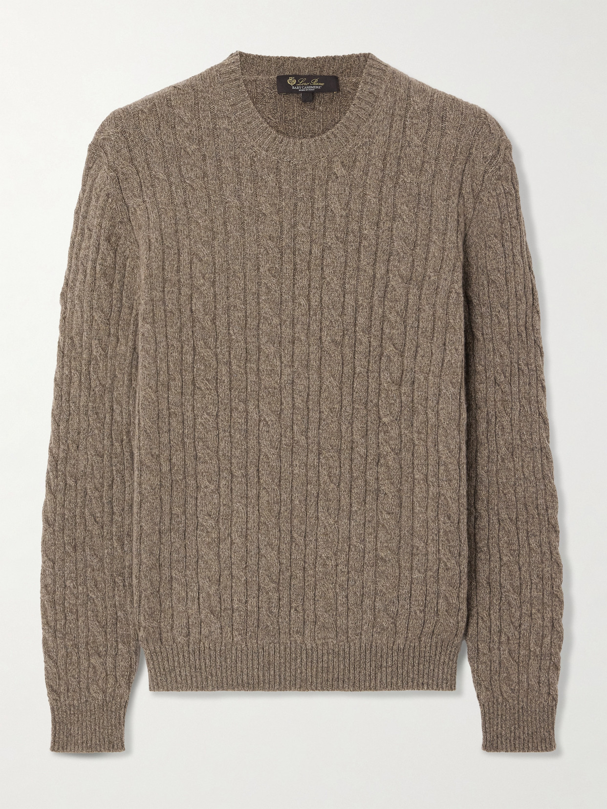 Loro Piana Cable-knit Cashmere Sweater In Brown