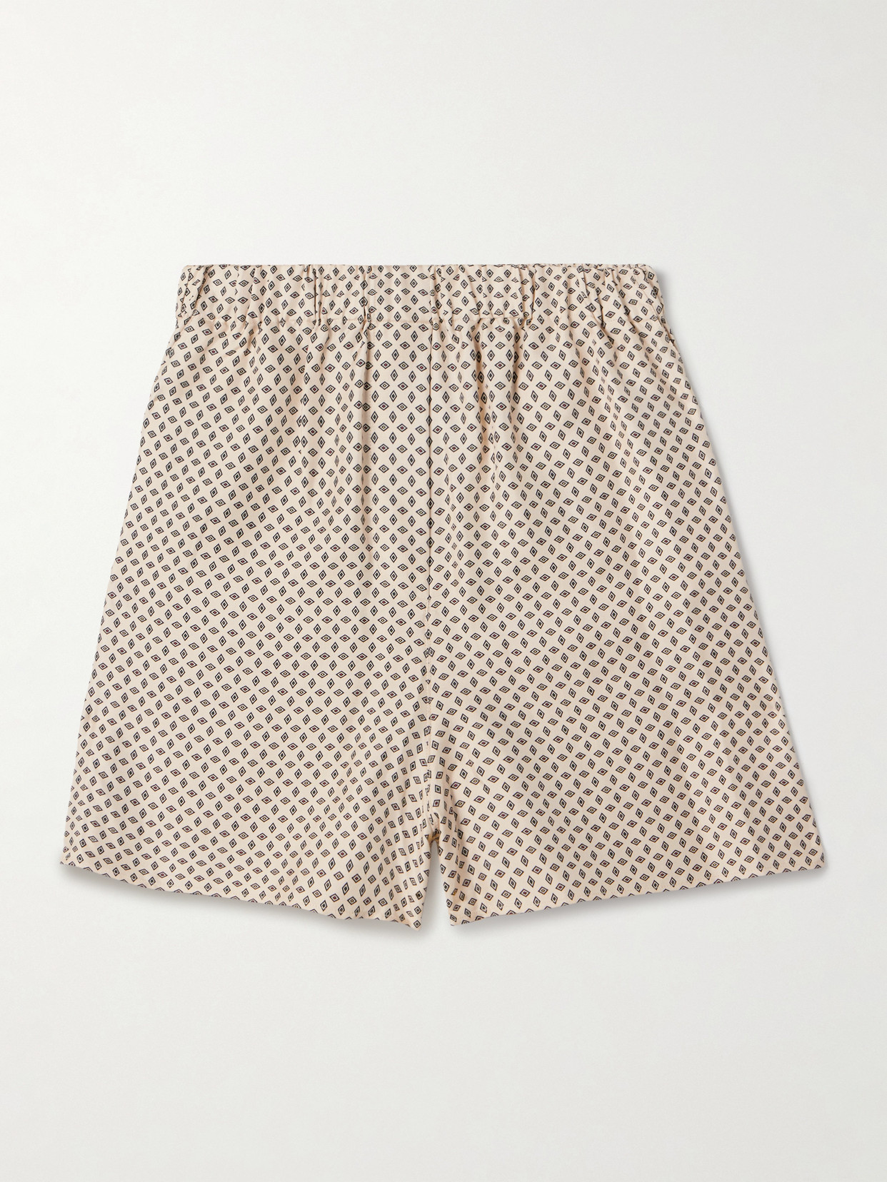 Loro Piana Angelo Printed Silk-twill Shorts In Gold