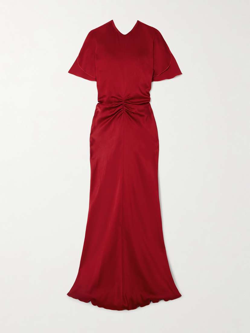 Victoria Beckham Gathered Satin Gown