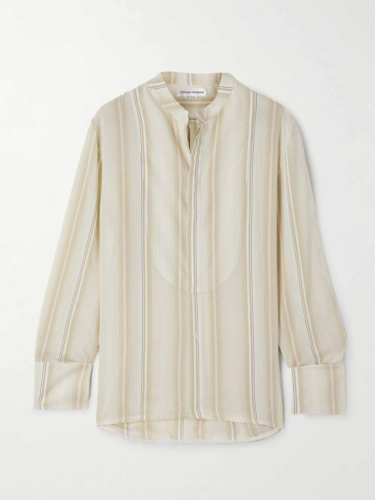 Victoria Beckham Striped Woven Shirt In Neutral