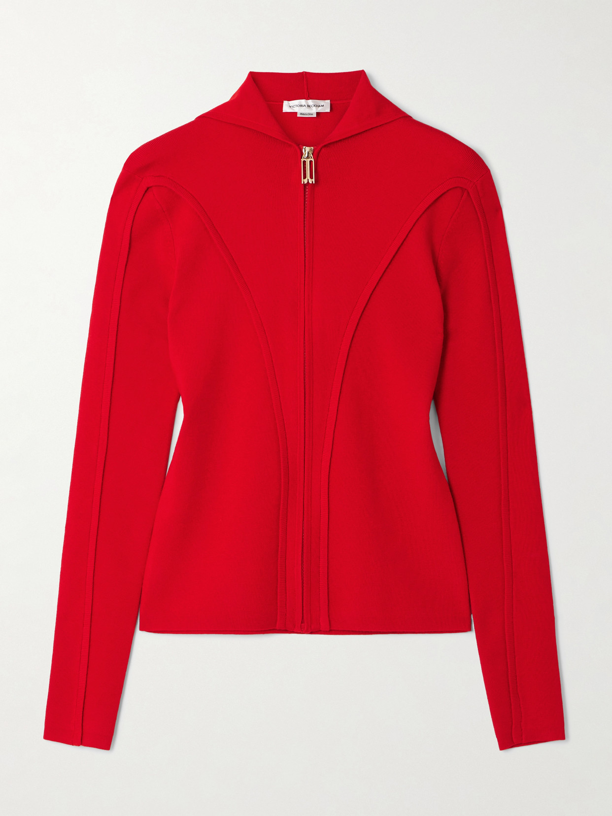 Victoria Beckham Paneled Merino Wool-blend Hoodie