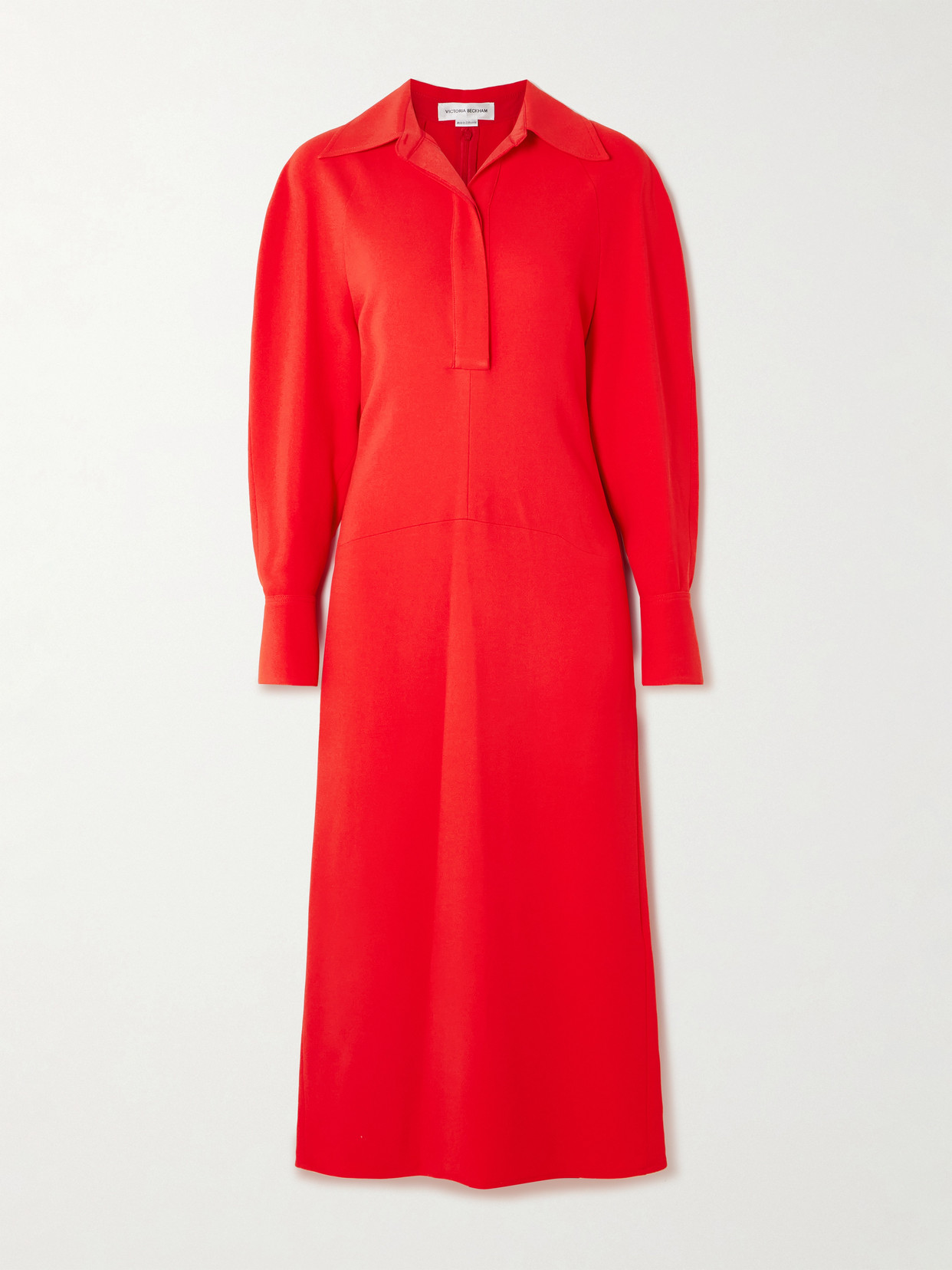 Victoria Beckham Knee Length Dress Long Sleeves In Red
