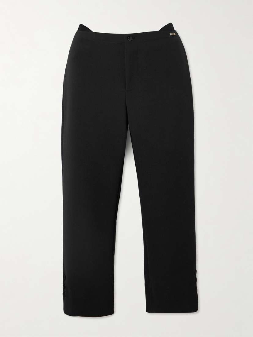 Victoria Beckham Cropped Crepe Flared Pants