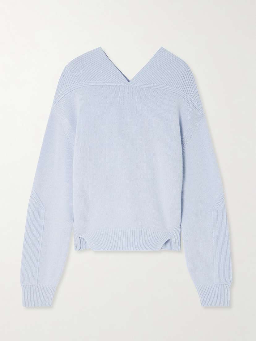 Victoria Beckham Ribbed Wool And Cashmere-blend Sweater