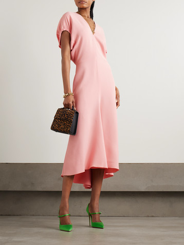 Victoria Beckham Gathered crepe midi dress